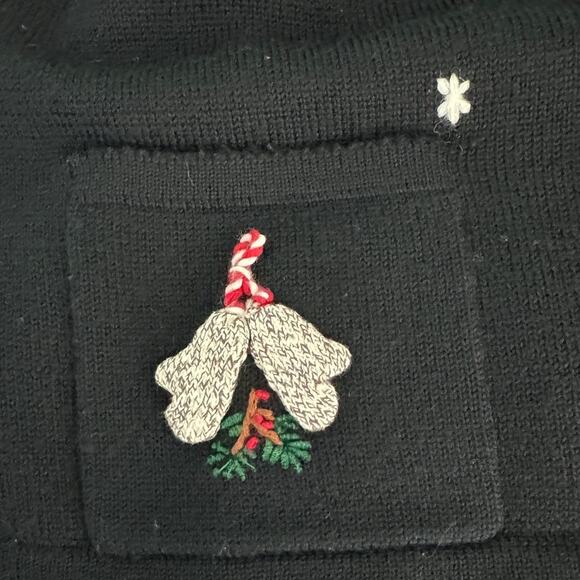 Vintage Talbots 100% wool novelty winter theme cardigan sweater size 8 medium M - Picture 6 of 9